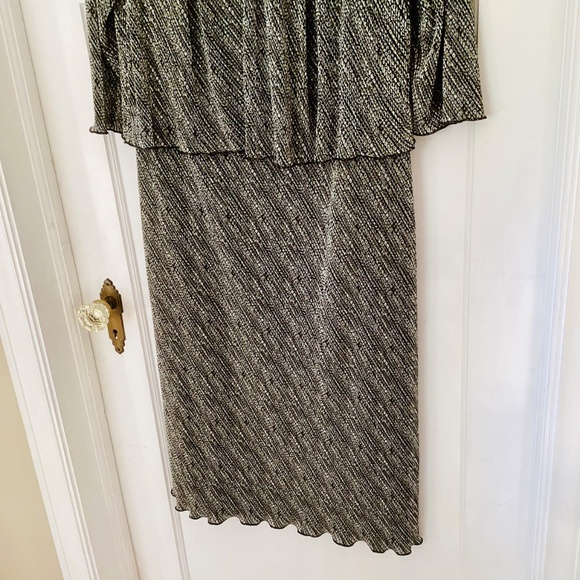Vtg CONNECTED APPAREL Micro Pleat Built-in Jacket Dress Midi Size 10 Elegant - Picture 3 of 14